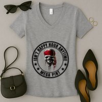 Isn't Happy Hour Anytime Mega Pint Pirate Women's V-Neck T-Shirt