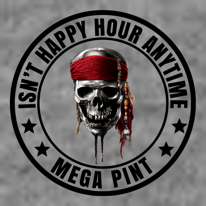 Isn't Happy Hour Anytime Mega Pint Pirate Short Acrylic Beanie