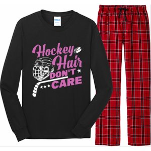 Ice Hockey Hockey Hair Dont Care Meaningful Gift Long Sleeve Pajama Set