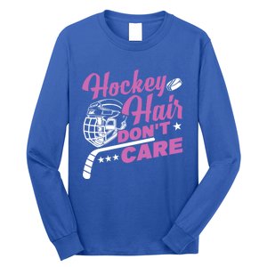 Ice Hockey Hockey Hair Dont Care Meaningful Gift Long Sleeve Shirt