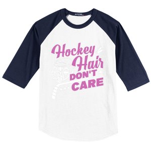 Ice Hockey Hockey Hair Dont Care Meaningful Gift Baseball Sleeve Shirt