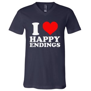 I Heart Happy Ending V-Neck T-Shirt