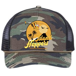 Island Hoppers Helicoter Charter Services Retro Rope Trucker Hat Cap