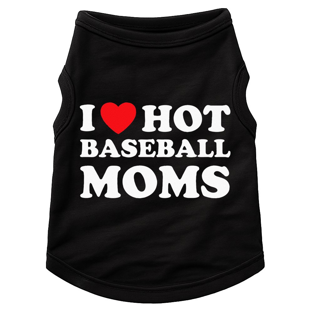 I Heart Hot Moms Baseball Mom Doggie Tank