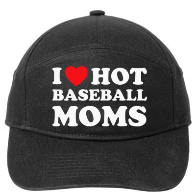 I Heart Hot Moms Baseball Mom 7-Panel Snapback Hat
