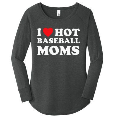 I Heart Hot Moms Baseball Mom Women's Perfect Tri Tunic Long Sleeve Shirt