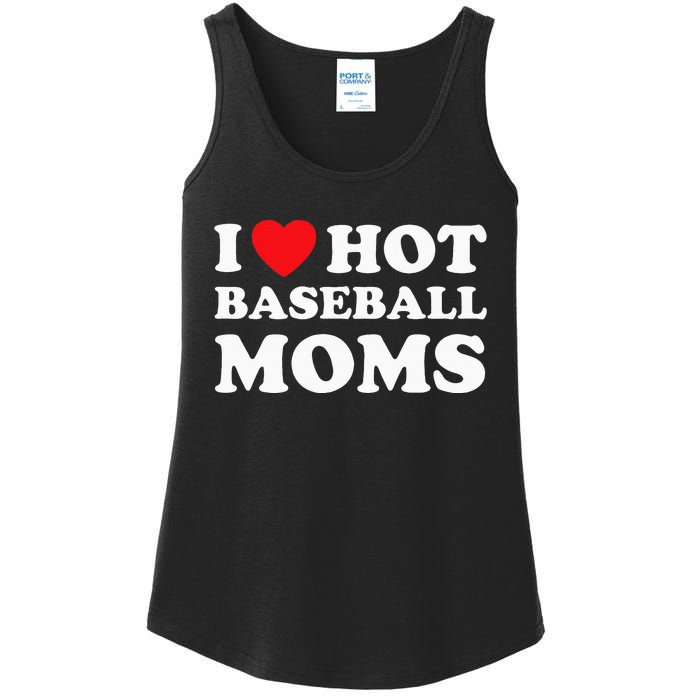 I Heart Hot Moms Baseball Mom Ladies Essential Tank