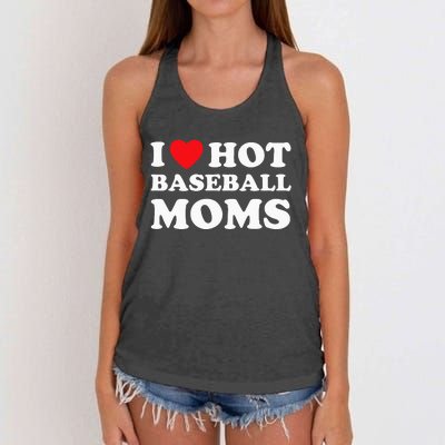 I Heart Hot Moms Baseball Mom Women's Knotted Racerback Tank