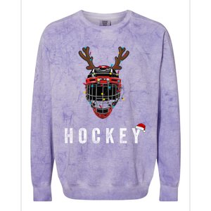 Ice Hockey Helmet Christmas Santa Claus Happy Hockey Days Great Gift Colorblast Crewneck Sweatshirt