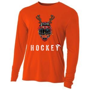 Ice Hockey Helmet Christmas Santa Claus Happy Hockey Days Great Gift Cooling Performance Long Sleeve Crew