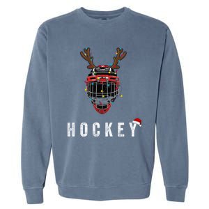 Ice Hockey Helmet Christmas Santa Claus Happy Hockey Days Great Gift Garment-Dyed Sweatshirt