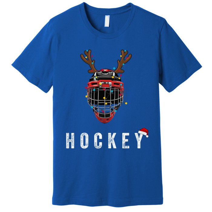 Ice Hockey Helmet Christmas Santa Claus Happy Hockey Days Great Gift Premium T-Shirt