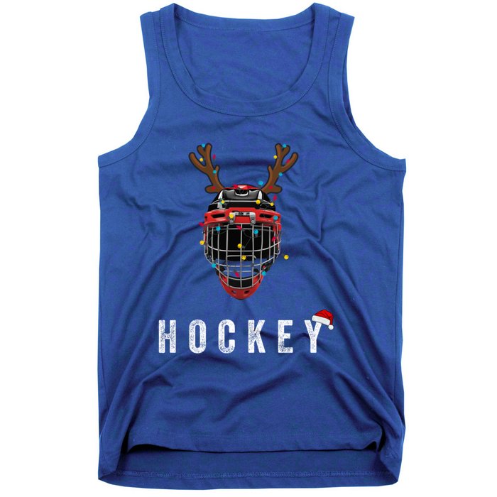 Ice Hockey Helmet Christmas Santa Claus Happy Hockey Days Great Gift Tank Top