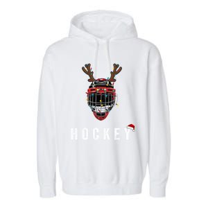 Ice Hockey Helmet Christmas Santa Claus Happy Hockey Days Great Gift Garment-Dyed Fleece Hoodie