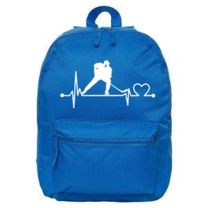 Ice Hockey Heartbeat Funny For Sports Cool Lover Gift Funny Gift 16 in Basic Backpack