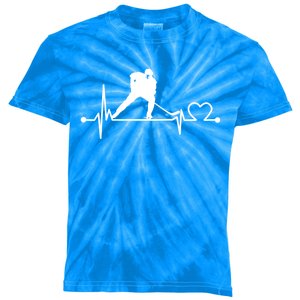 Ice Hockey Heartbeat Funny For Sports Cool Lover Gift Funny Gift Kids Tie-Dye T-Shirt