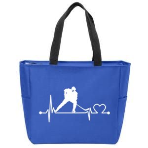 Ice Hockey Heartbeat Funny For Sports Cool Lover Gift Funny Gift Zip Tote Bag