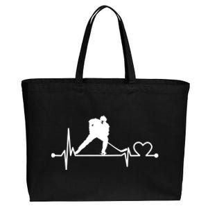 Ice Hockey Heartbeat Funny For Sports Cool Lover Gift Funny Gift Cotton Canvas Jumbo Tote