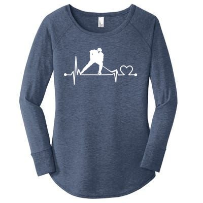 Ice Hockey Heartbeat Funny For Sports Cool Lover Gift Funny Gift Women's Perfect Tri Tunic Long Sleeve Shirt