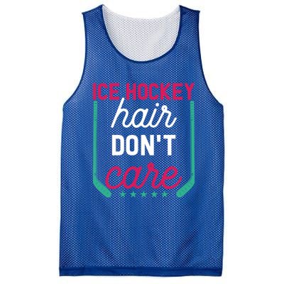 Ice Hockey Hair Dont Care Funny Ice Hockey Gift Mesh Reversible Basketball Jersey Tank