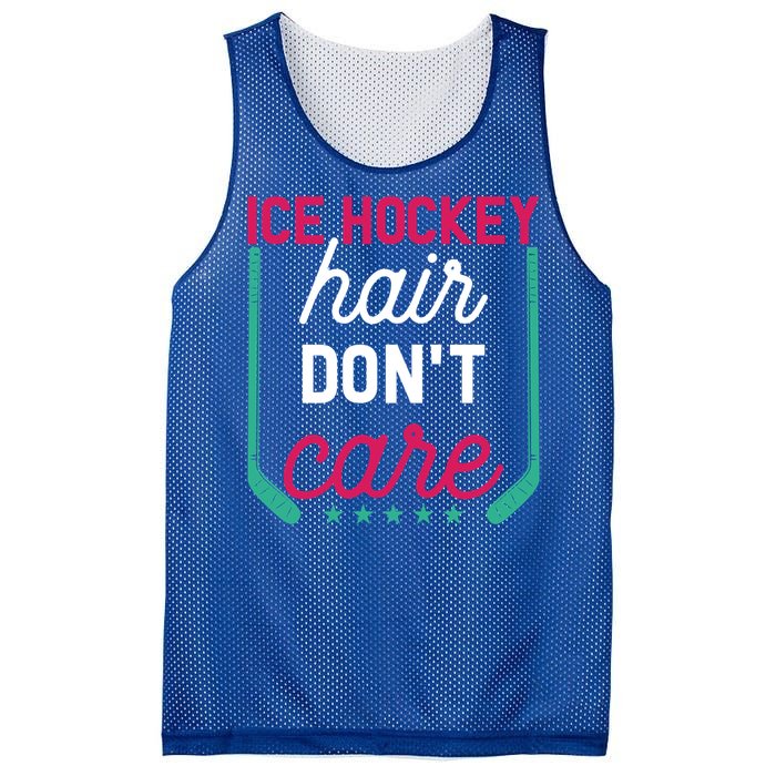 Ice Hockey Hair Dont Care Funny Ice Hockey Gift Mesh Reversible Basketball Jersey Tank