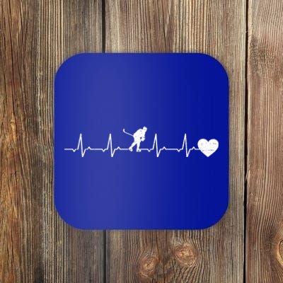 Ice Hockey Heartbeat Heart Ice Hockey Player Gift Coaster