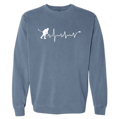 Ice Hockey Heartbeat Ice Hockey Player Great Gift Garment-Dyed Sweatshirt