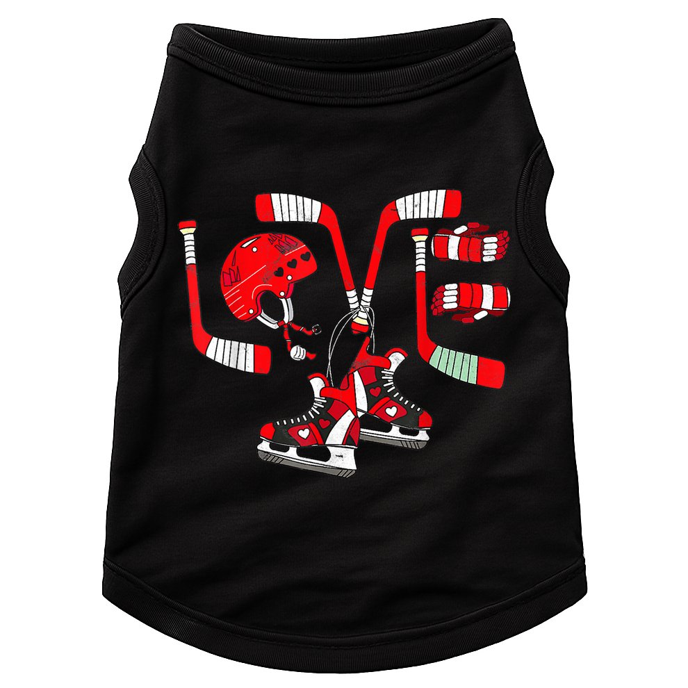 Ice Hockey Heart Valentines Day Love Gifts Goalie Doggie Tank