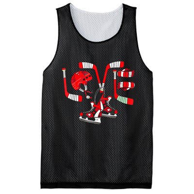 Ice Hockey Heart Valentines Day Love Gifts Goalie Mesh Reversible Basketball Jersey Tank