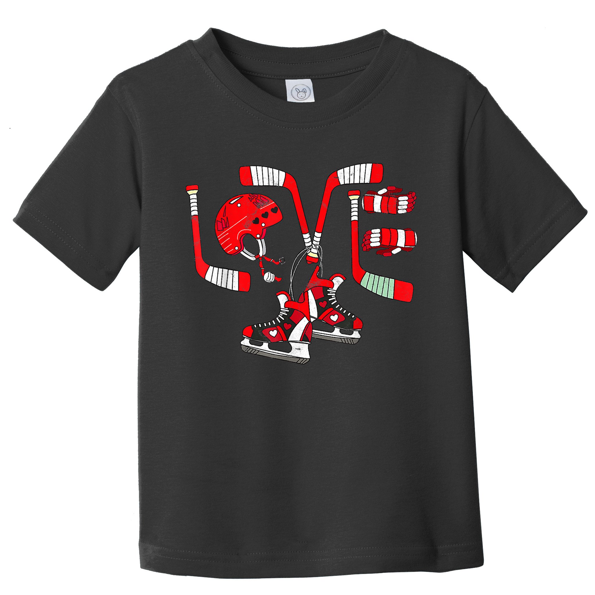 Ice Hockey Heart Valentines Day Love Gifts Goalie Toddler T-Shirt