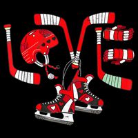 Ice Hockey Heart Valentines Day Love Gifts Goalie Toddler T-Shirt