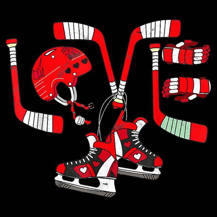 Ice Hockey Heart Valentines Day Love Gifts Goalie Toddler T-Shirt