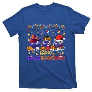 Ice Hockey Halloween Christmas Thanksgiving Hallothanksmas Gift T-Shirt