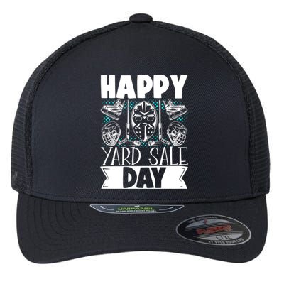 Ice Hockey Happy Yard Sale Day Player Team Gift Flexfit Unipanel Trucker Cap