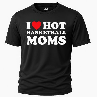 I Heart Hot Moms Basketball Mom Cooling Performance Crew T-Shirt