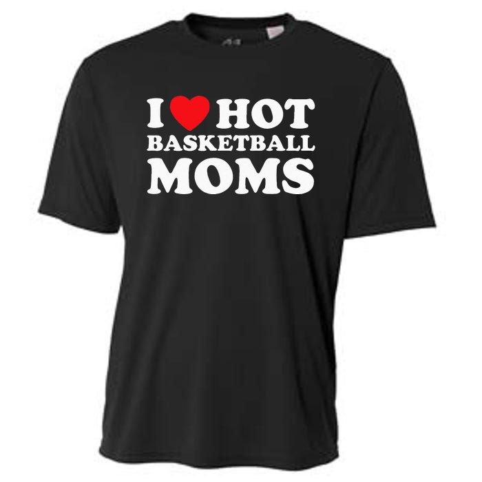 I Heart Hot Moms Basketball Mom Cooling Performance Crew T-Shirt