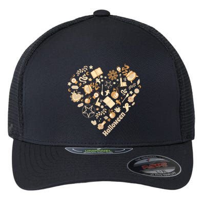 I Heart Halloween Boho Heart Love Halloween Funny Pumpkin Gift Flexfit Unipanel Trucker Cap