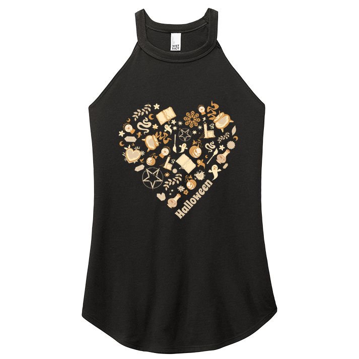 I Heart Halloween Boho Heart Love Halloween Funny Pumpkin Gift Women's Perfect Tri Rocker Tank