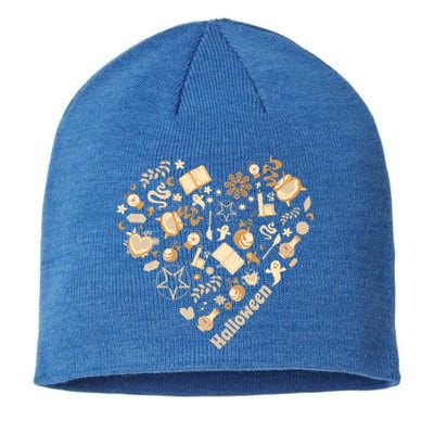 I Heart Halloween Boho Heart Love Halloween Funny Pumpkin Gift Sustainable Beanie