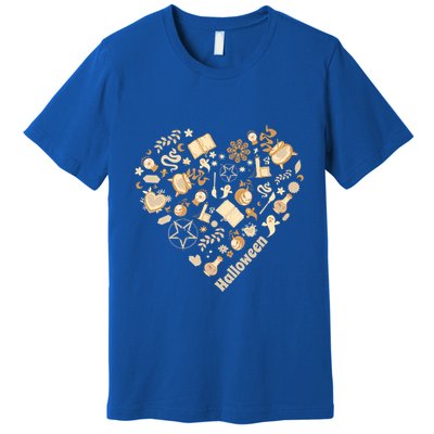 I Heart Halloween Boho Heart Love Halloween Funny Pumpkin Gift Premium T-Shirt