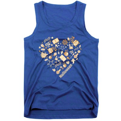 I Heart Halloween Boho Heart Love Halloween Funny Pumpkin Gift Tank Top