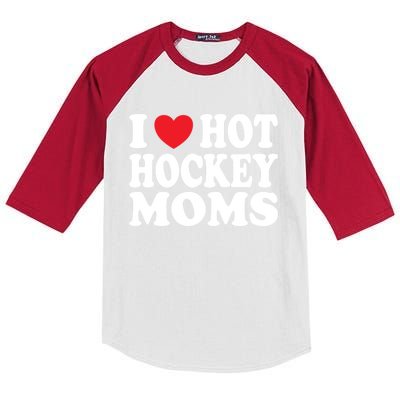 I Heart Hot Hockey Moms Funny I Love Moms Great Gift Kids Colorblock Raglan Jersey