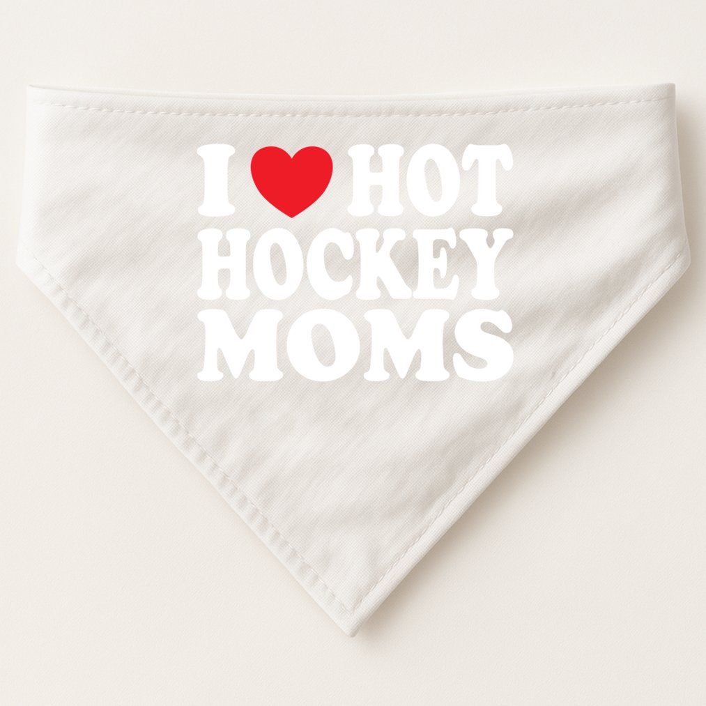 I Heart Hot Hockey Moms Funny I Love Moms Great Gift USA-Made Doggie Bandana