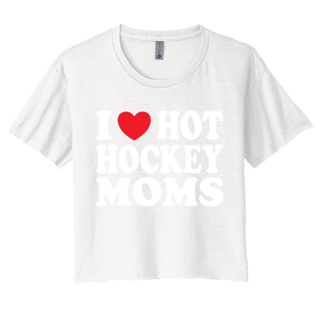 I Heart Hot Hockey Moms Funny I Love Moms Great Gift Crop Top