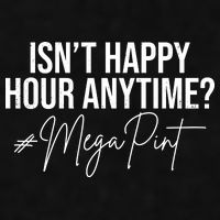 Isn't Happy Hour Anytime Mega Pint Funny Johnny Depp Ladies PosiCharge Tri-Blend Wicking Tank