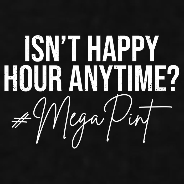 Isn't Happy Hour Anytime Mega Pint Funny Johnny Depp Ladies PosiCharge Tri-Blend Wicking Tank