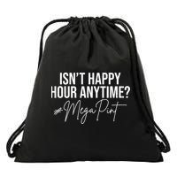 Isn't Happy Hour Anytime Mega Pint Funny Johnny Depp Drawstring Bag