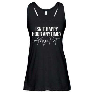 Isn't Happy Hour Anytime Mega Pint Funny Johnny Depp Ladies Essential Flowy Tank
