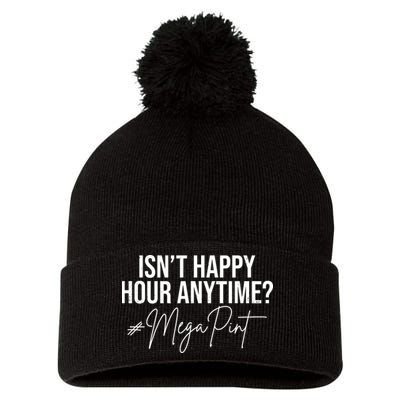 Isn't Happy Hour Anytime Mega Pint Funny Johnny Depp Pom Pom 12in Knit Beanie