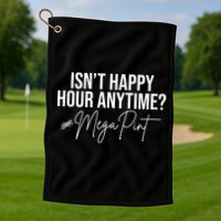 Isn't Happy Hour Anytime Mega Pint Funny Johnny Depp Golf Towel